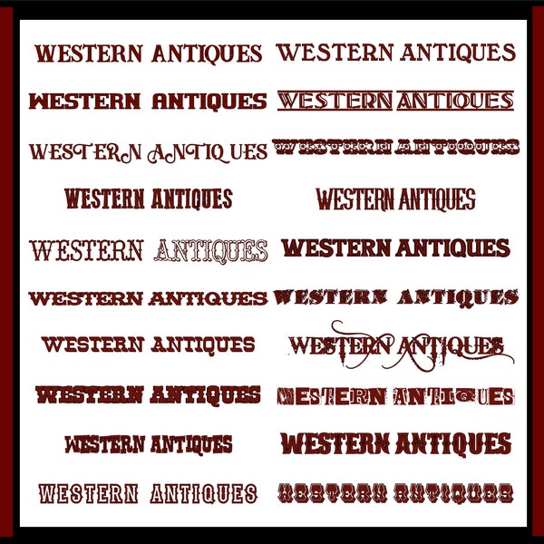 Western Antiques 1 Font Pack 1 (20 Western and Antique Fonts) (Digital Download)