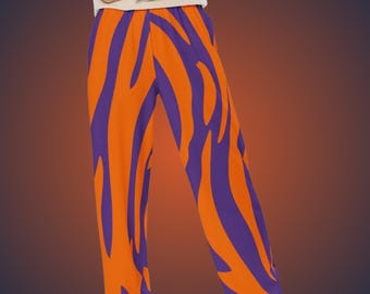 Pantalones de estar por casa con estampado de tigre: ropa deportiva para el fútbol universitario