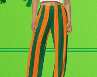 パンツ macgear sible pants orange & green Green & Orange Striped Lounge Pants: St Patrick's Day Tailgate