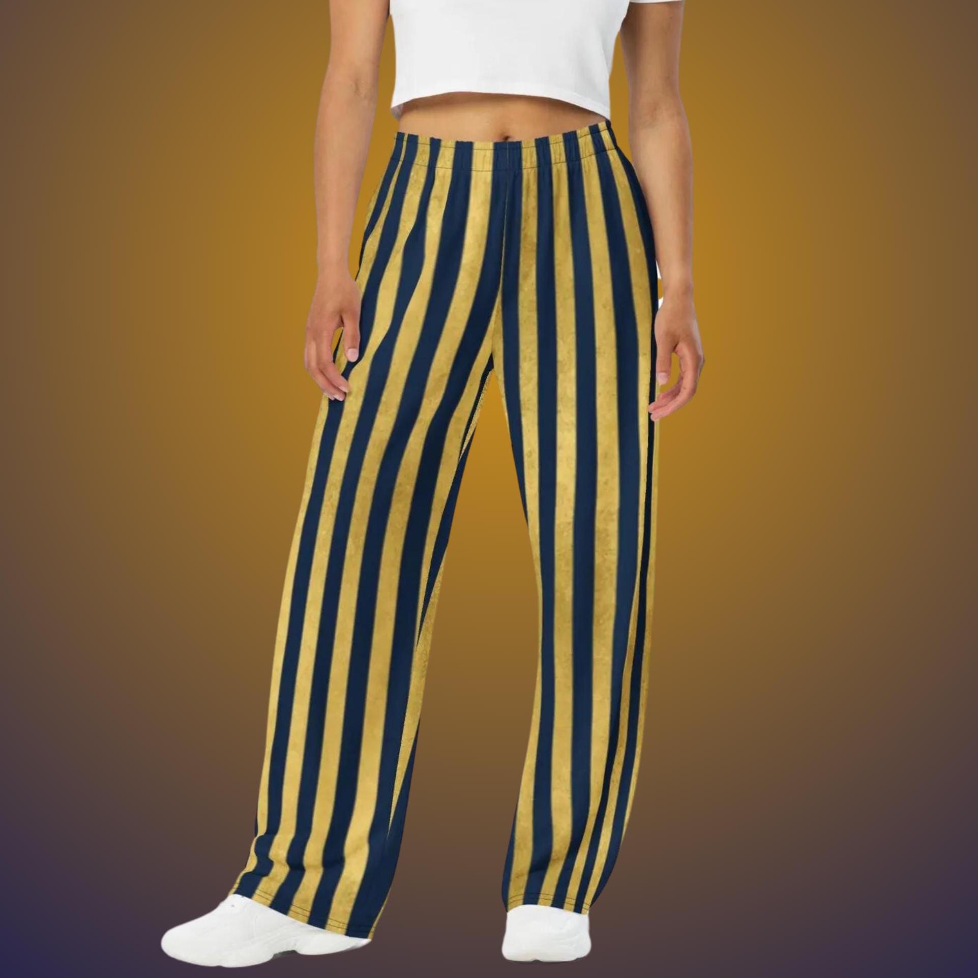 Golden Hue & Navy Football Lounge Pants: Game Day Sweatpants