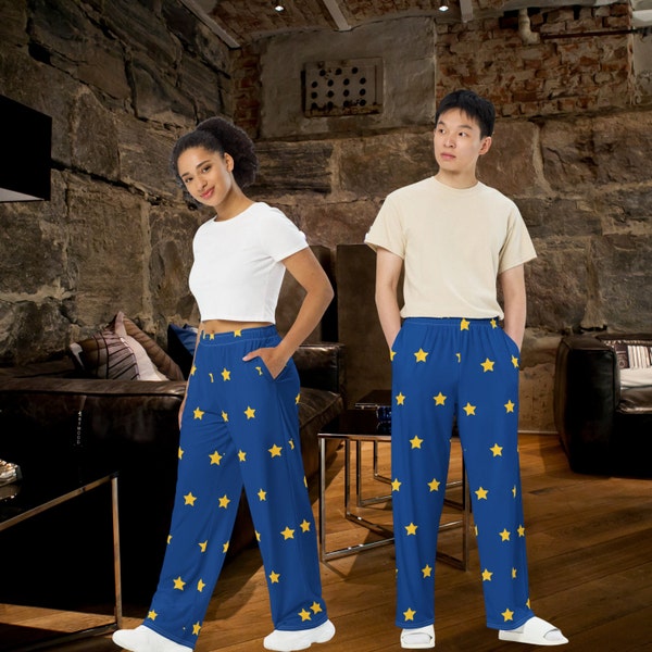 Pantalon de survêtement sur le thème des étoiles, motif clair de lune, bas pour soirée à la maison, thème cosplay, pantalon de soirée pyjama, bas pour soirée pyjama, cadeau pour elle