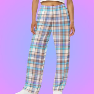 Golfers Lovers Fun Pants in Lavender Plaid Pattern