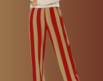 Pro Football Pants Red and Gold Striped Pants Costume Pants College Game Day Pants and Bay Area Football Lover