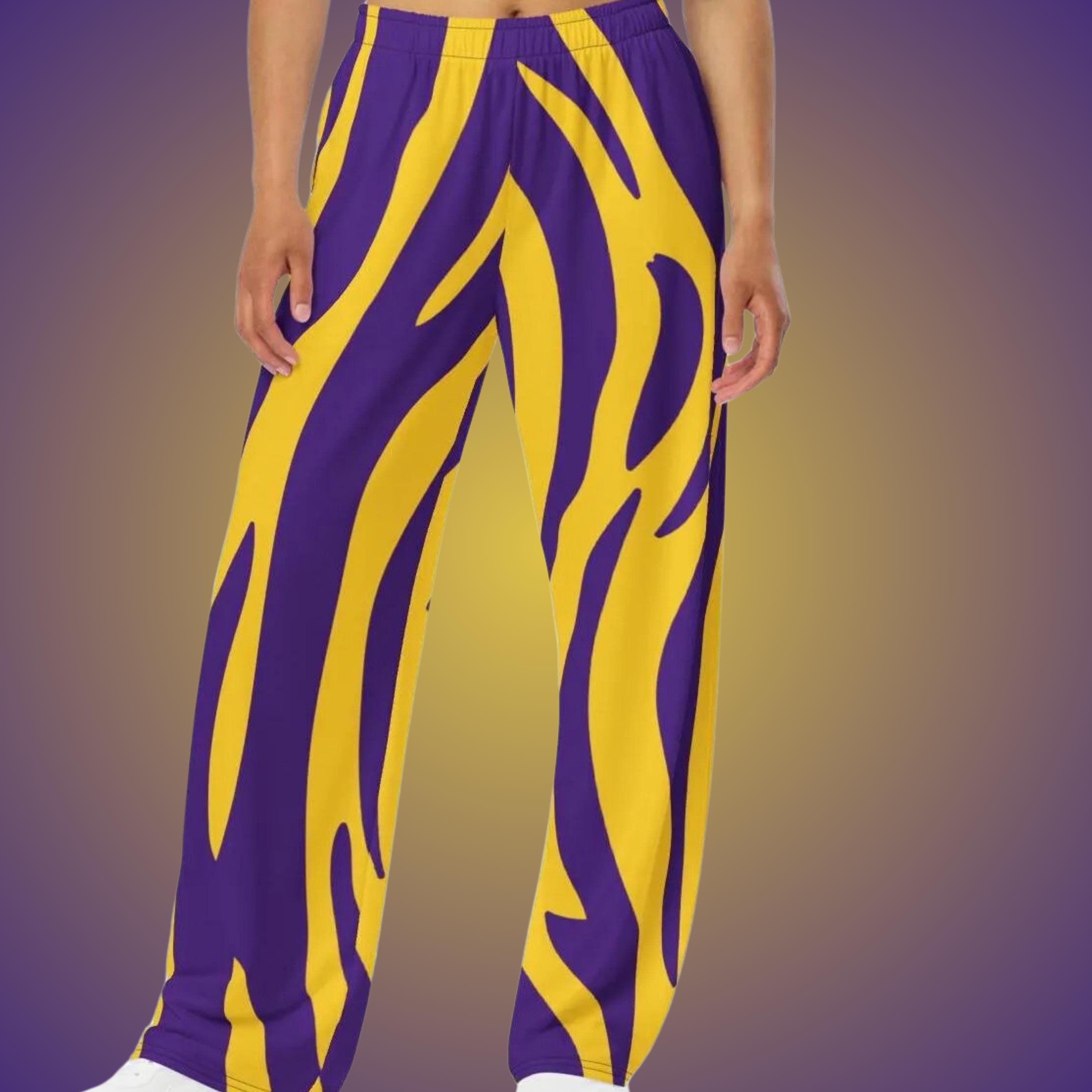 College Football Pants Team Spirit Pants Purple and Gold Pattern Pants for  College Basketball Fan Purple and Gold Tiger Pattern Pants - Etsy