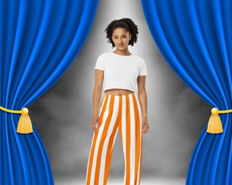 Orange and White Striped Pants Tennessee Fan Pants Game Day Loungewear Pajama Style Pants for Sports Fans