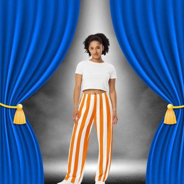 Orange and White Striped Pants Tennessee Fan Pants Game Day Loungewear Pajama Style Pants for Sports Fans