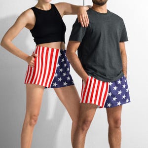 American Flag Athletic Shorts: Unisex Recycled Polyester Running Swim Shorts