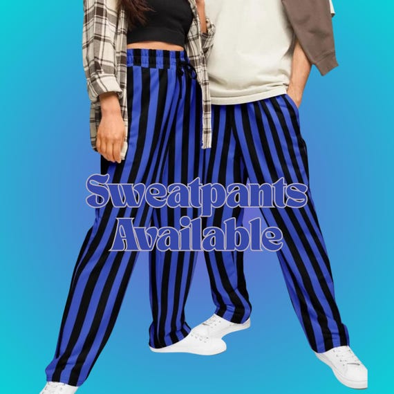 Black and Blue Striped Lounge Pants: School Spirit Team Colors - Etsy