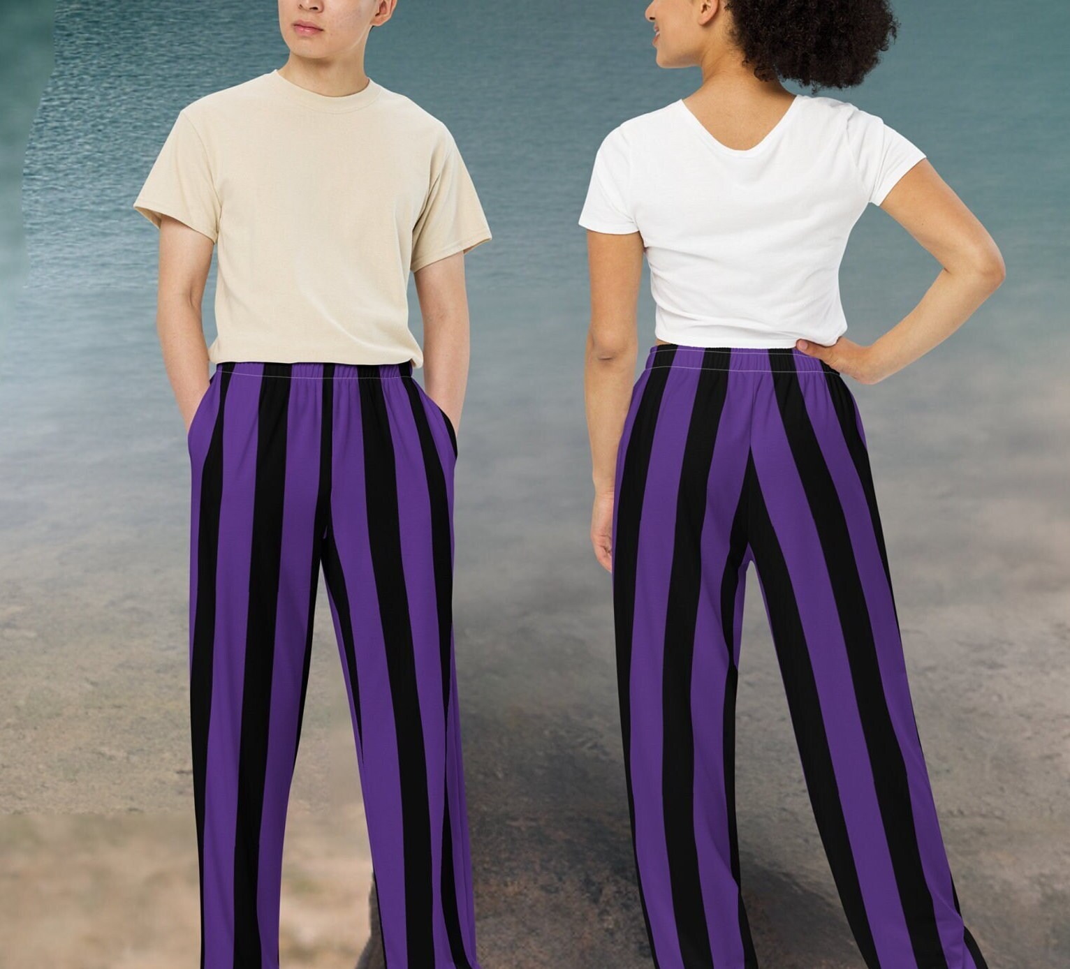 Wantschun Womens Wide Leg Pajama Pants Satin Silk Casual Loose Elastic  Waist Lounge Pants Pj Bottoms at  Women’s Clothing store