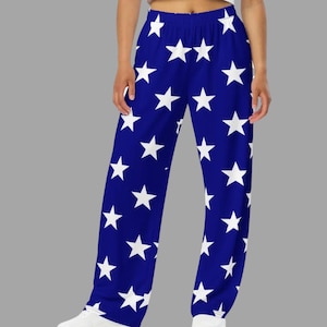 Stars Spirit wear Pants for Fourth of July Patriotic Pants for Parade, Game Day, Family outings and picnics