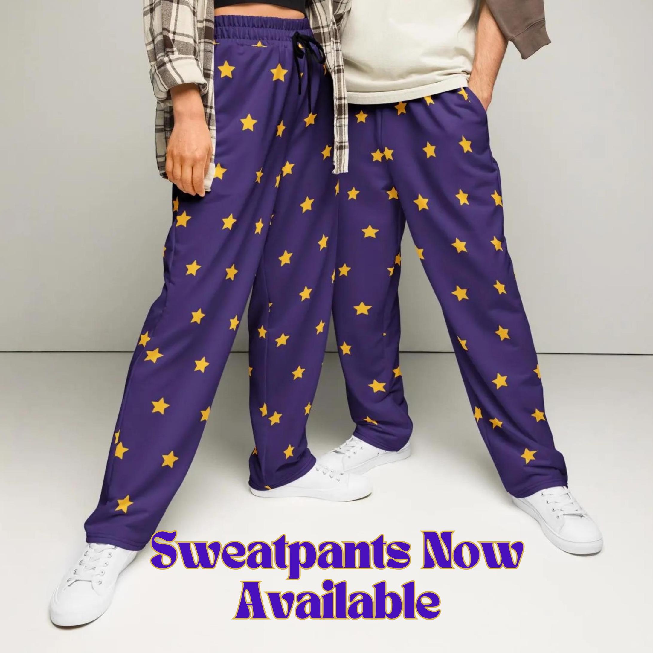 Purple and Gold Star Pajama Pants: Team Spirit Loungewear - Etsy