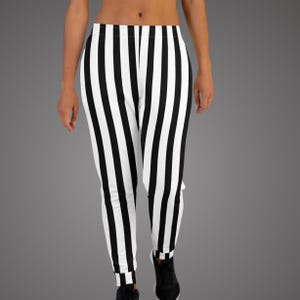 Zebra Striped Slim Fit Joggers: Recycled Polyester Athletic Sweatpants