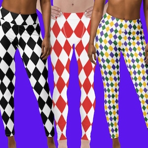 Harlequin Leggings Custom Colors for Halloween and Cosplay Personalized Colors Gift for Family Gift for Girls Trip Christmas Leggings Jester