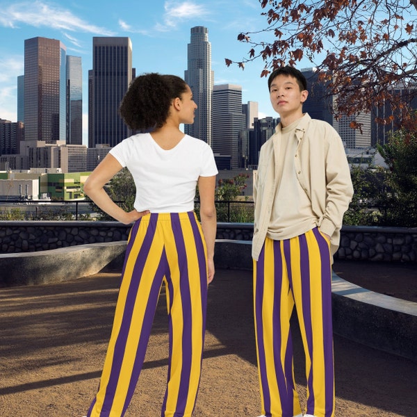 Los Angeles Basketball Pants Louisiana Football Pants Minnesota Football Pants Purple and Gold Striped Pants Washington Football Pants Omega