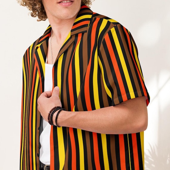 orange striped dress shirt Cruel Denim Women's Orange Striped Blouse, M
