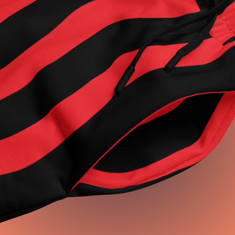 red and black vertical striped wide leg joggers/sweatpants