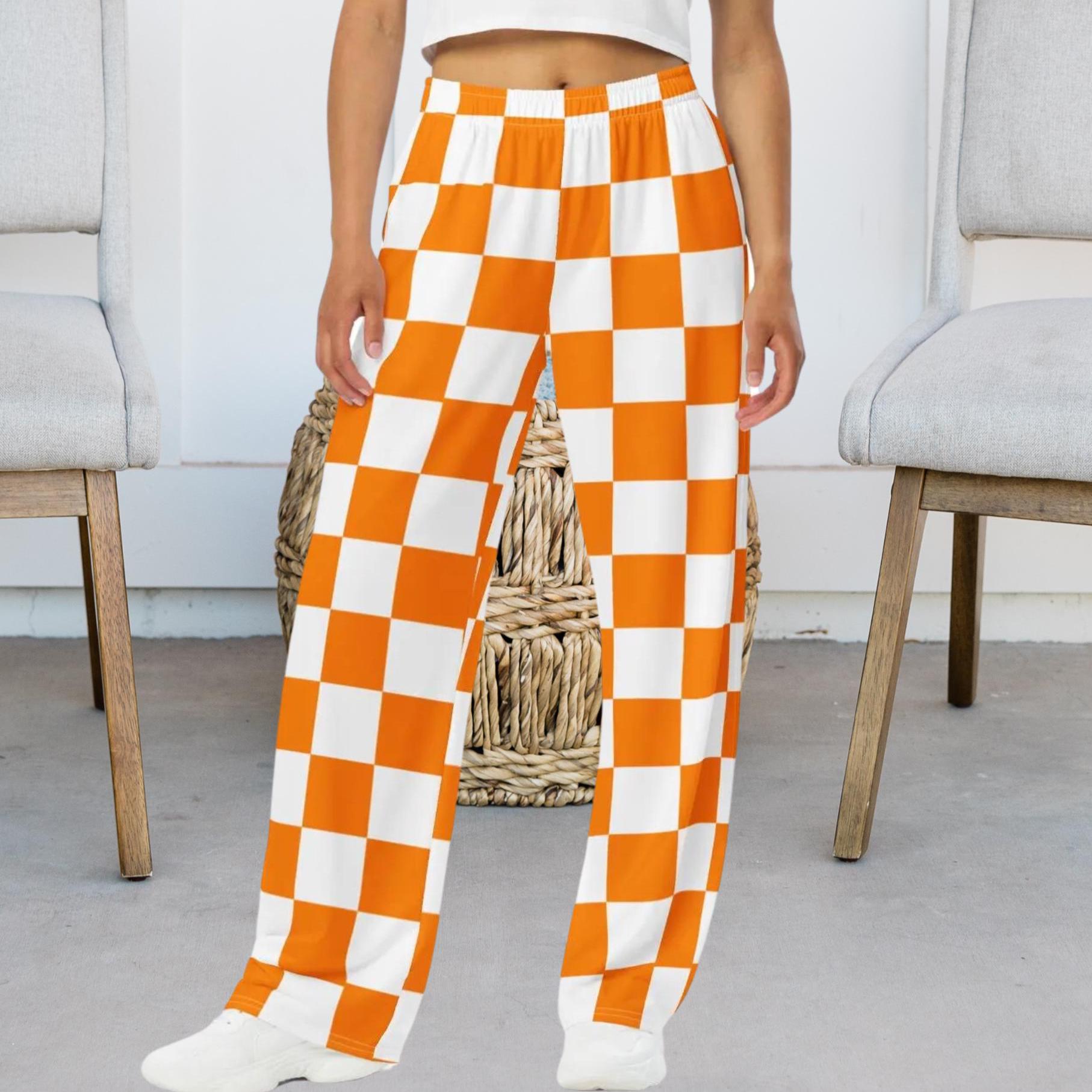 Orange and White Striped Pants Fan Pants Game Day Loungewear