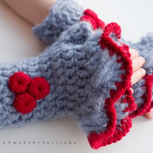 Mittens,  Winter gloves, Women stylish hand warmer, Arm crochet, Warm fingerless gloves, Christmas gift for her, Crochet fingerless gloves