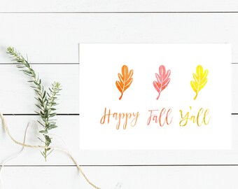 Happy Fall Y'all PRINTABLE Sign. Chalkboard Give Thanks Fall Decor ...