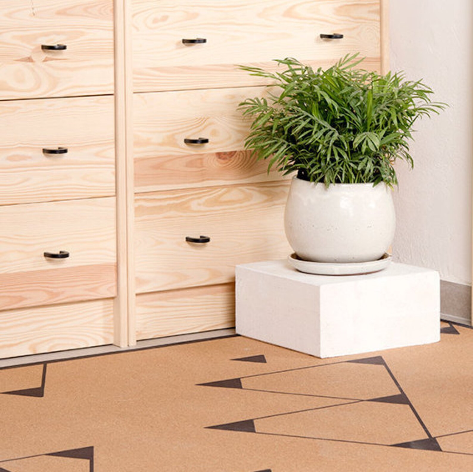 Natural area cork rug Geometric pattern print Cork mat Etsy