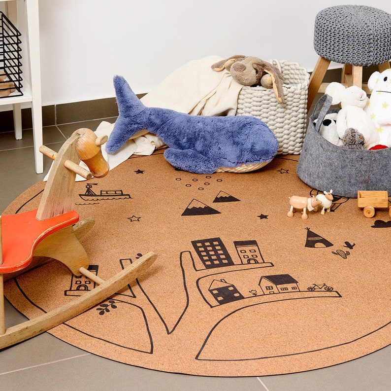 Kids Round Area Rug Nursery Decor Baby Room Neutral Baby Etsy