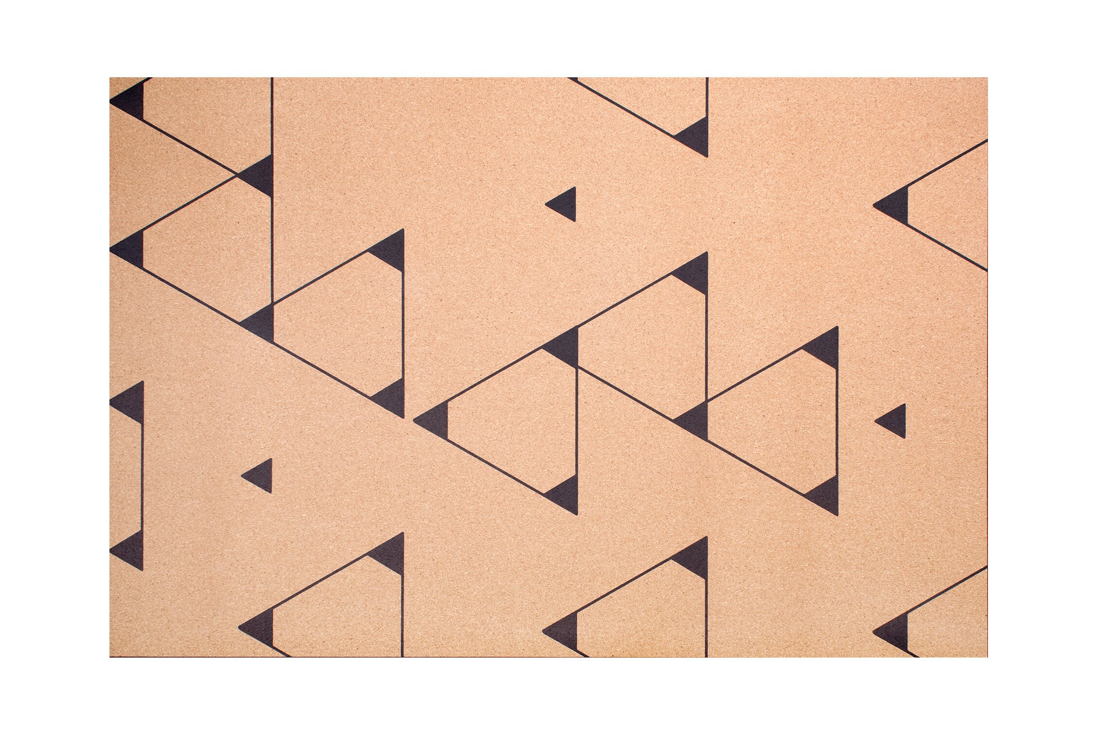 Natural area cork rug Geometric pattern print Cork mat Etsy