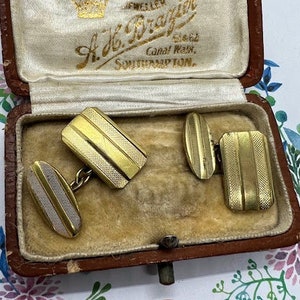 Vintage Rolled Gold Cufflinks, Circa 1940