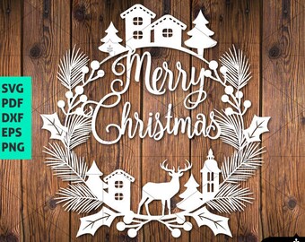 Download Free Christmas Wreath Svg Etsy SVG DXF Cut File