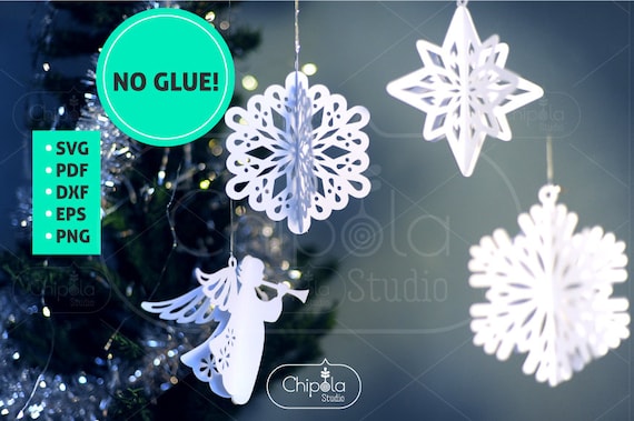Download 3d Hanging Decorations Svg Christmas Decorations Angel Paper Etsy