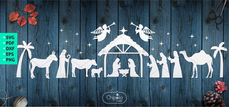 Download Nativity Scene SVG 3d papercut christian religious | Etsy