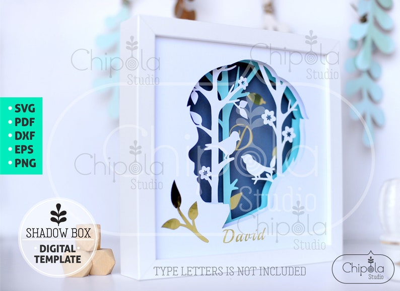 Boy portrait Shadow Box SVG, 3d papercut SVG, layered paper art template, scroll saw pattern, layered art with LED light, boy gift, Cricut image 4