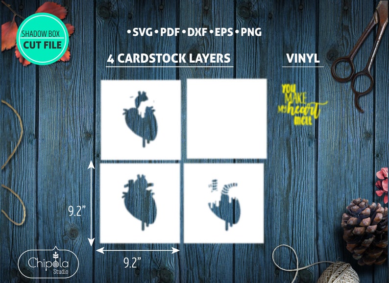 Download Heart Shadow Box SVG 3d papercut SVG Valentine's layered ...