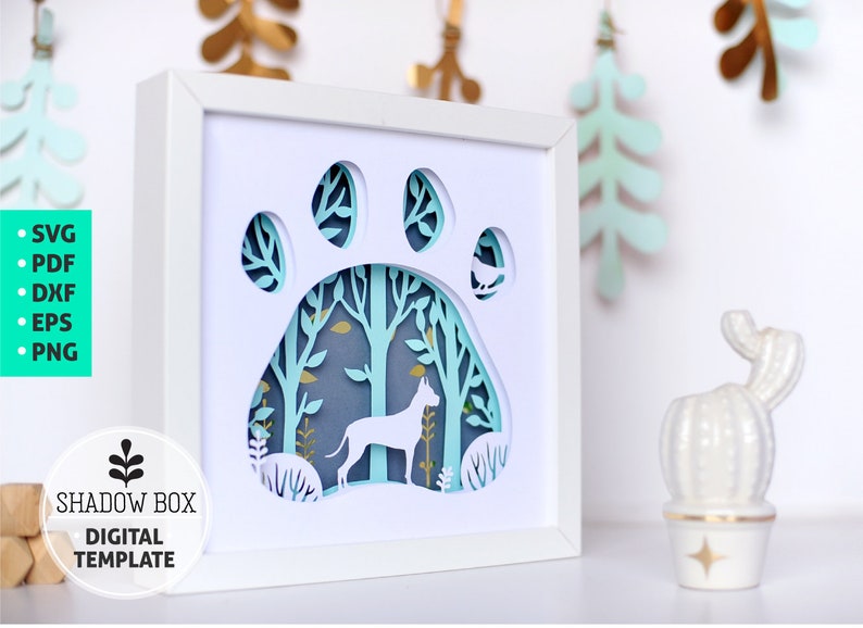 Download Great Dane Dog breed Shadow Box SVG 3d papercut SVG ...