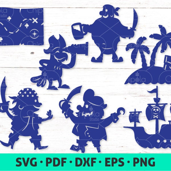 Pirates SVG cut file, Fairy tale SVG , Pirates shadow puppets, Fairy tale shadow silhouettes, Paper cut digital template svg, shadow theater