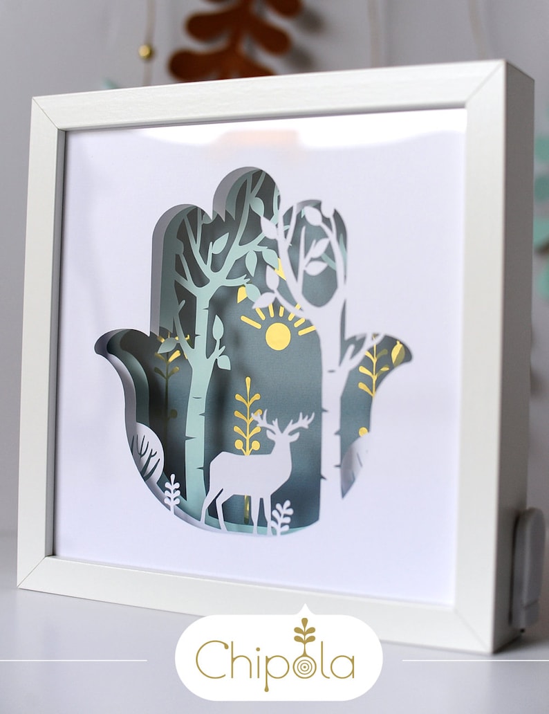 Download Hamsa Shadow Box SVG 3d papercut SVG layered paper art | Etsy