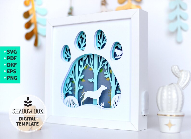 Download Pitbull Dog breed Shadow Box SVG 3d papercut SVG layered ...