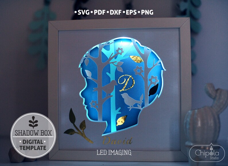 Download Boy portrait Shadow Box SVG 3d papercut SVG layered paper ...