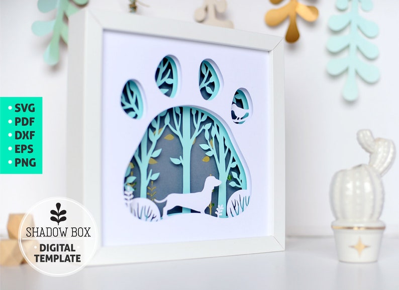 Download Dachshund Dog breed Shadow Box SVG 3d papercut SVG layered ...