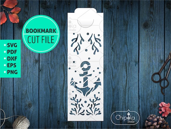 Bookmark With Anchor SVG Vector Cut File Nautical Papercut - Etsy Finland