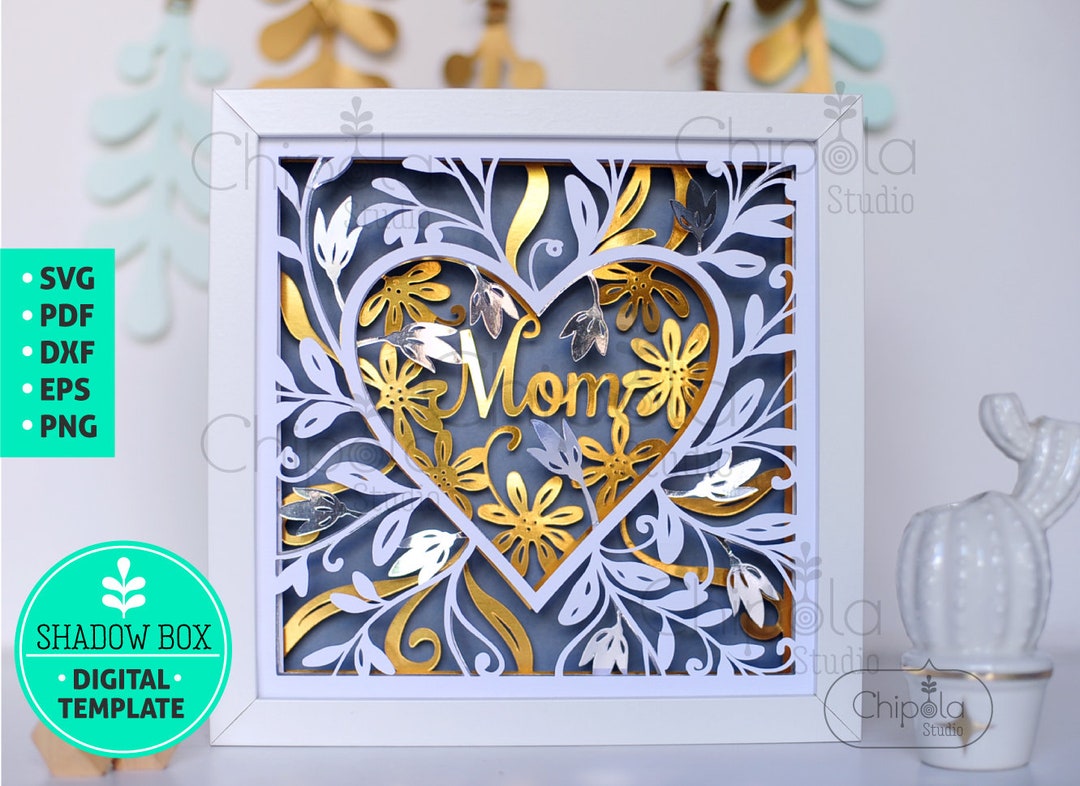 Mom/mam/mum/mama Shadow Box SVG, 3d Papercut Layered Paper Art Template