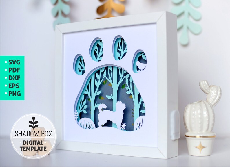 Maltese Dog breed Shadow Box SVG 3d papercut SVG layered ...