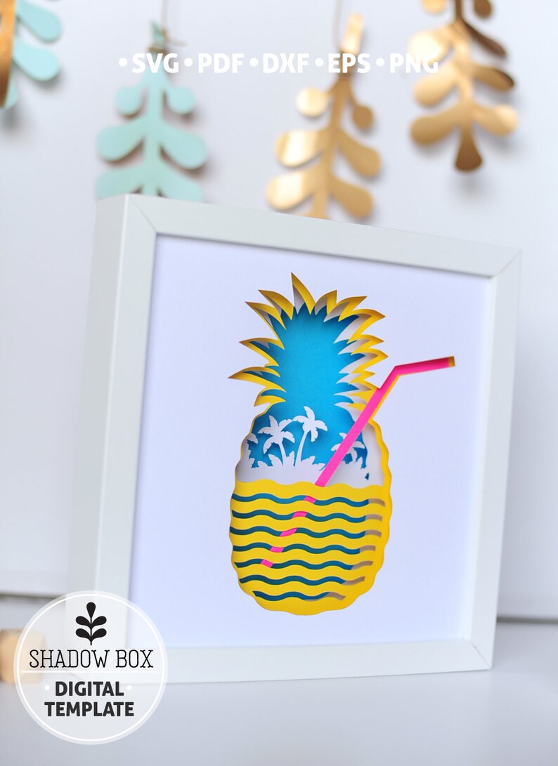 Pineapple Shadow Box SVG 3d papercut SVG layered paper art ...