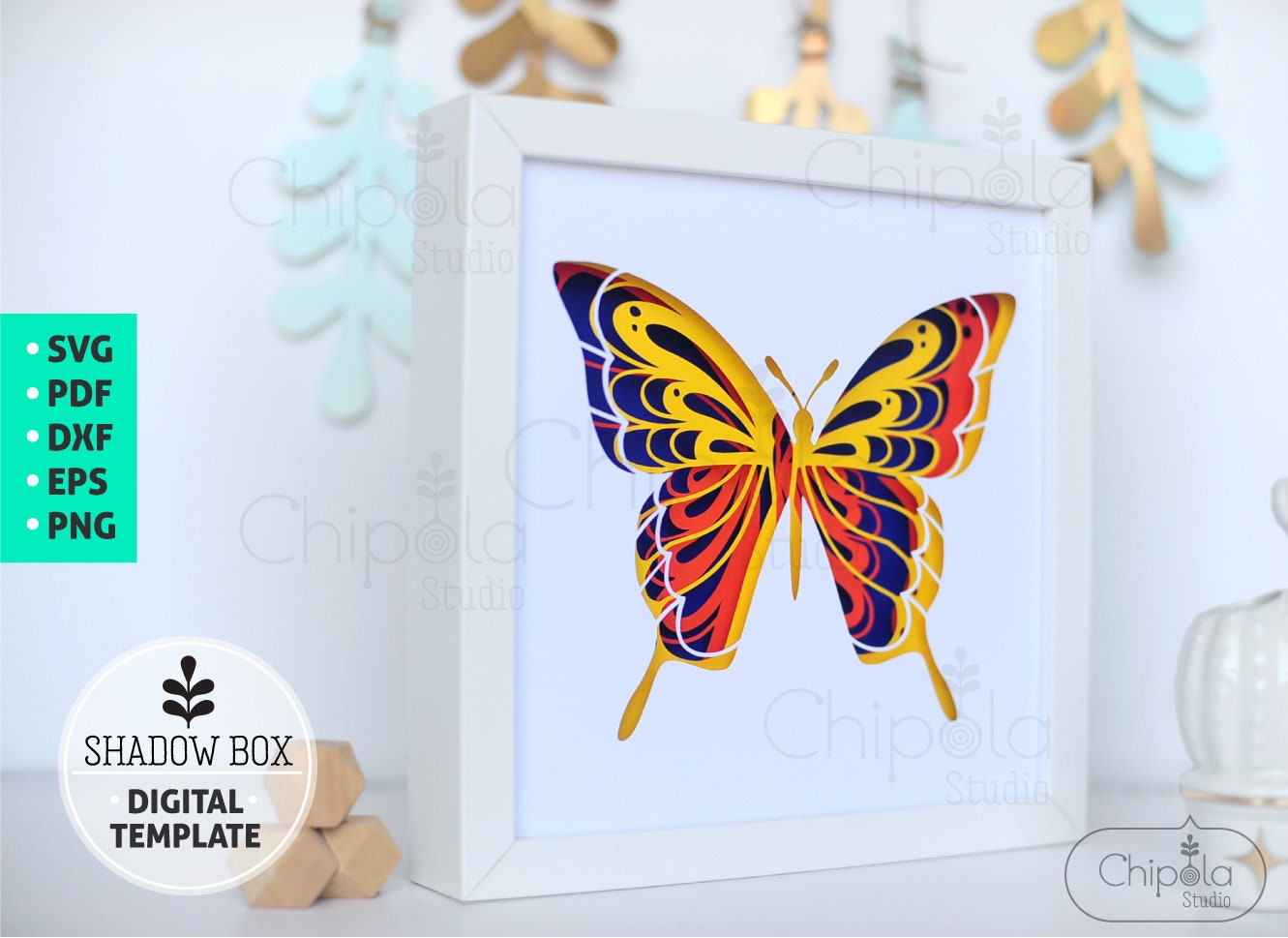 Butterfly Shadow Box SVG 3d Papercut Layered Paper Art Etsy