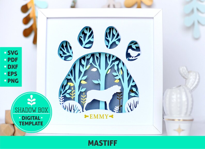 Download Mastiff Dog breed Shadow Box SVG 3d papercut SVG layered ...