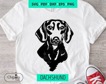 Dachshund illustration SVG portrait vector cut file, papercut, dog lovers, dog cut template, SVG file, dog t-shirt, Cricut, Silhouette