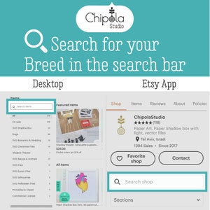 May include: A screenshot of an Etsy shop page for ChipolaStudio, which sells paper art and shadow boxes. The shop has 118 five-star reviews and 1394 sales. The shop's featured item is a shadow theater silhouette puppet set. The shop's description reads "Paper Art, Paper Shadow box with light, vector files". The shop's location is listed as Tel Aviv, Israel. The shop's tagline is "Since 2017".