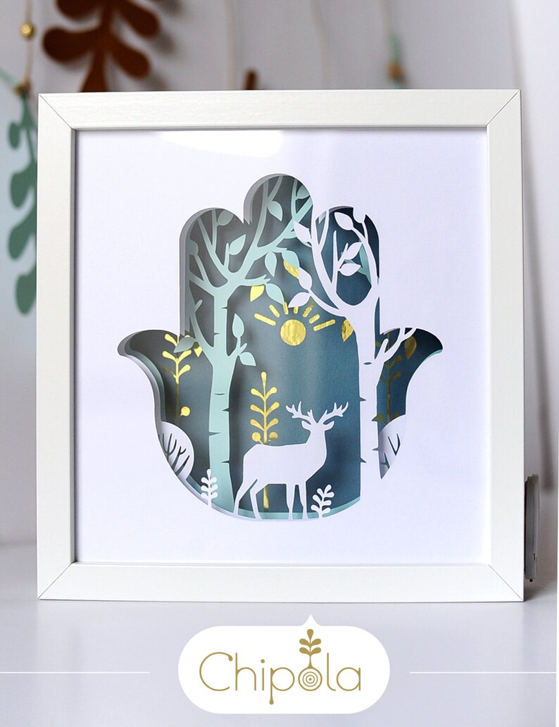 Download Hamsa Shadow Box SVG 3d papercut SVG layered paper art | Etsy