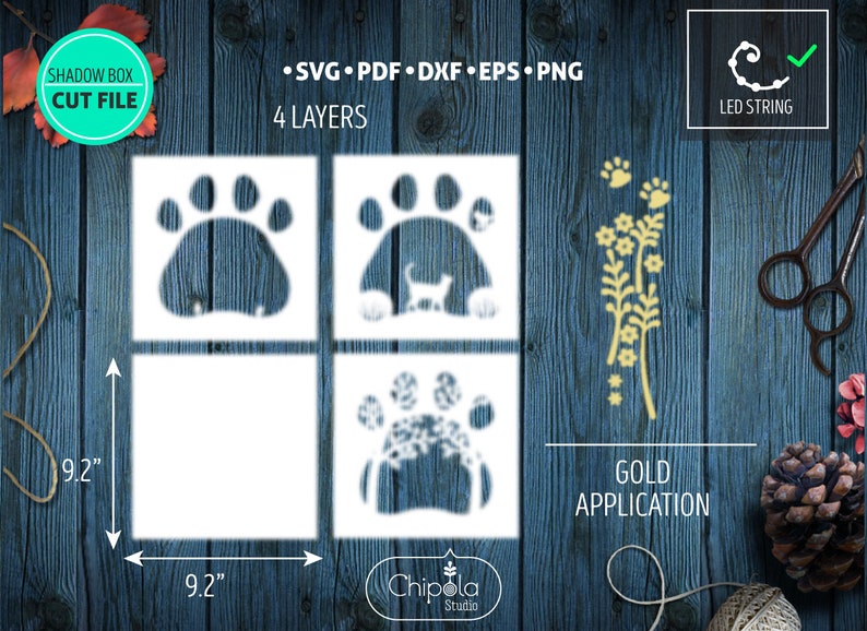 Download Cat Paw Shadow Box SVG 3d papercut SVG layered paper art ...