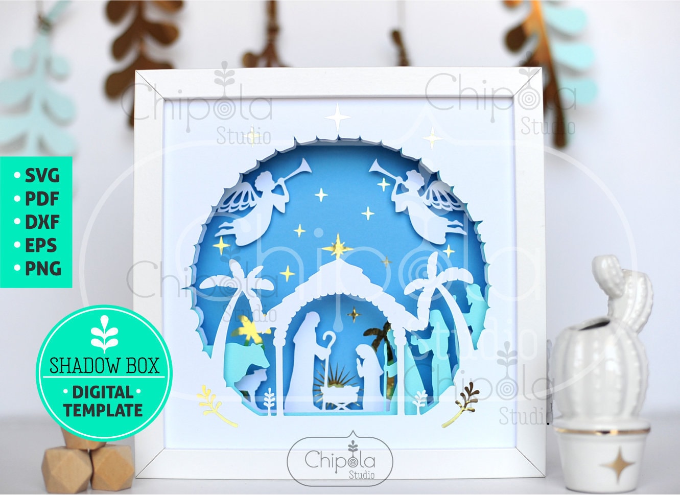 Nativity Shadow Box Svg 3d Papercut Religious Layered Paper Etsy