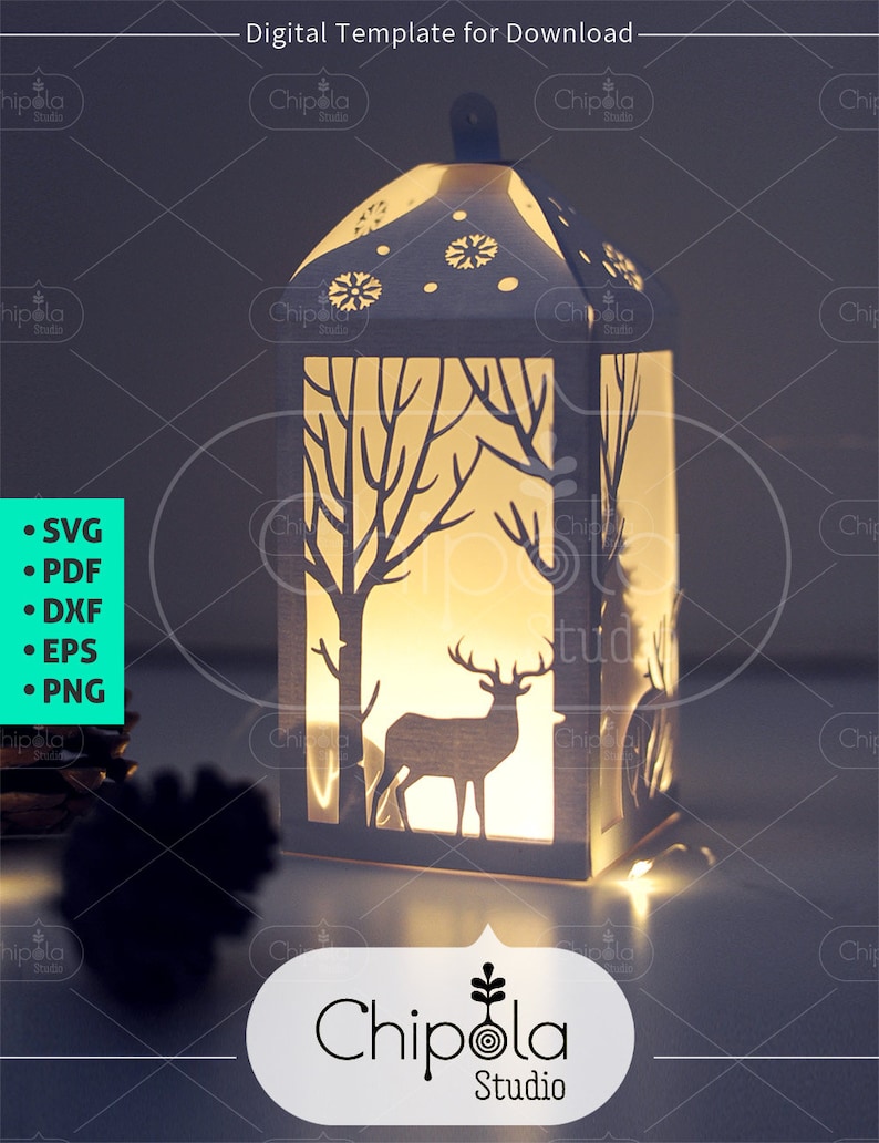 Download Christmas Decoration Svg 3d Christmas Lantern Paper Model Etsy